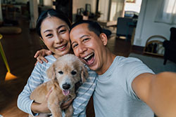 25 Asian Couple with Dog